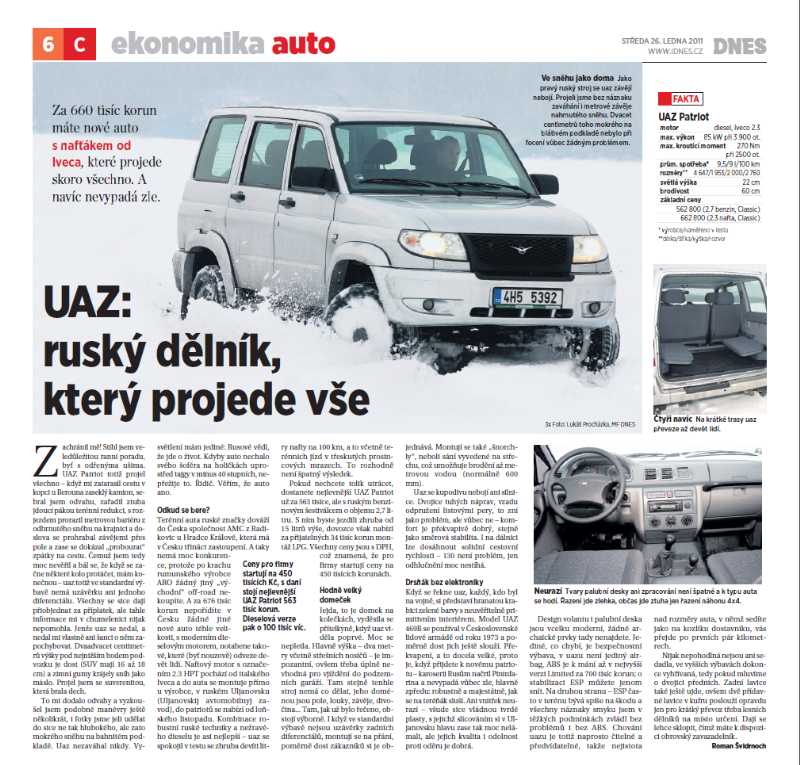 UAZ: rusk dlnk, kter projede ve